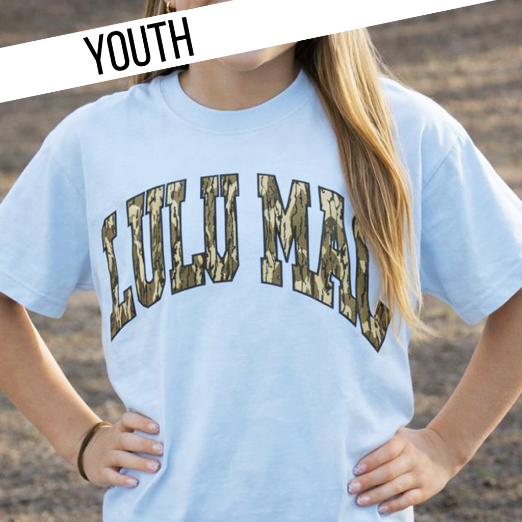 KD-MO-1000 Mossy Oak Bottomland Chambray Youth Comfort Colors Mossy Oak Tee Hoodie, Sweatshirt | PodTeesHub.com