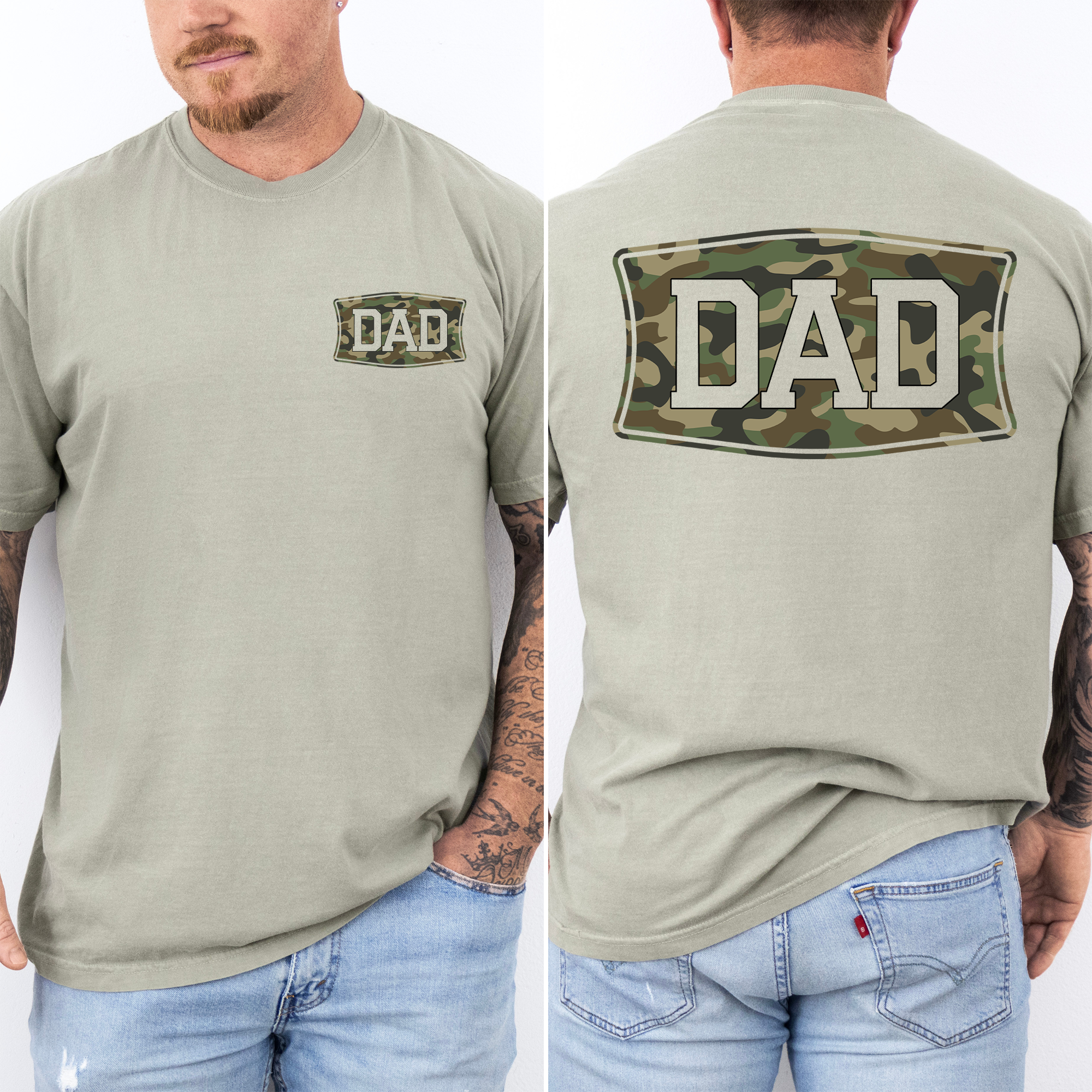 Dad, Camouflage, Father's Day, Husband Guy Gift T-Shirt Hoodie, Sweatshirt | PodTeesHub.com
