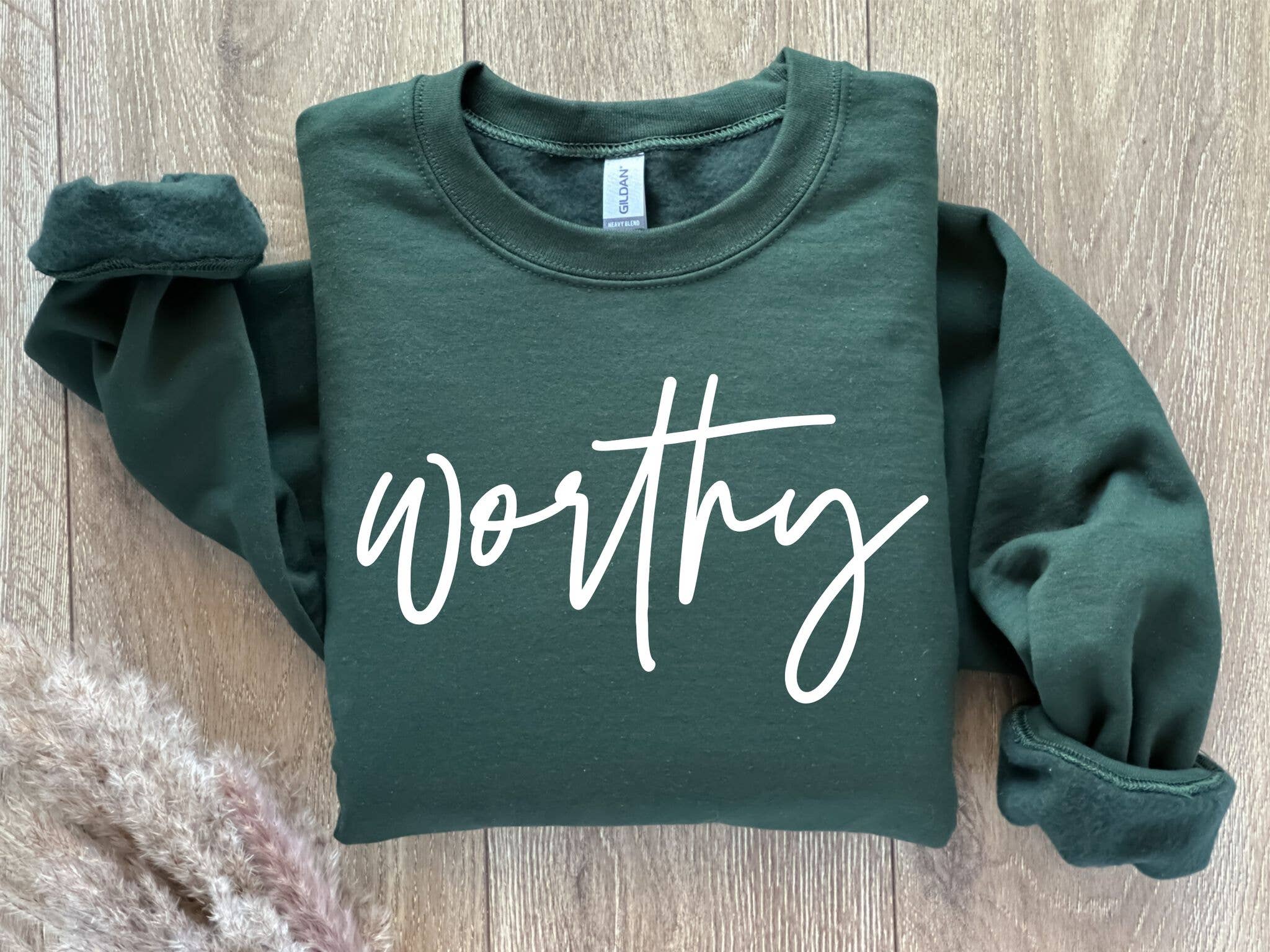 Christian Worthy Green Faith Spring Cozy Graphic Sweatshirt T-Shirts, Hoodie | PodTeesHub.com