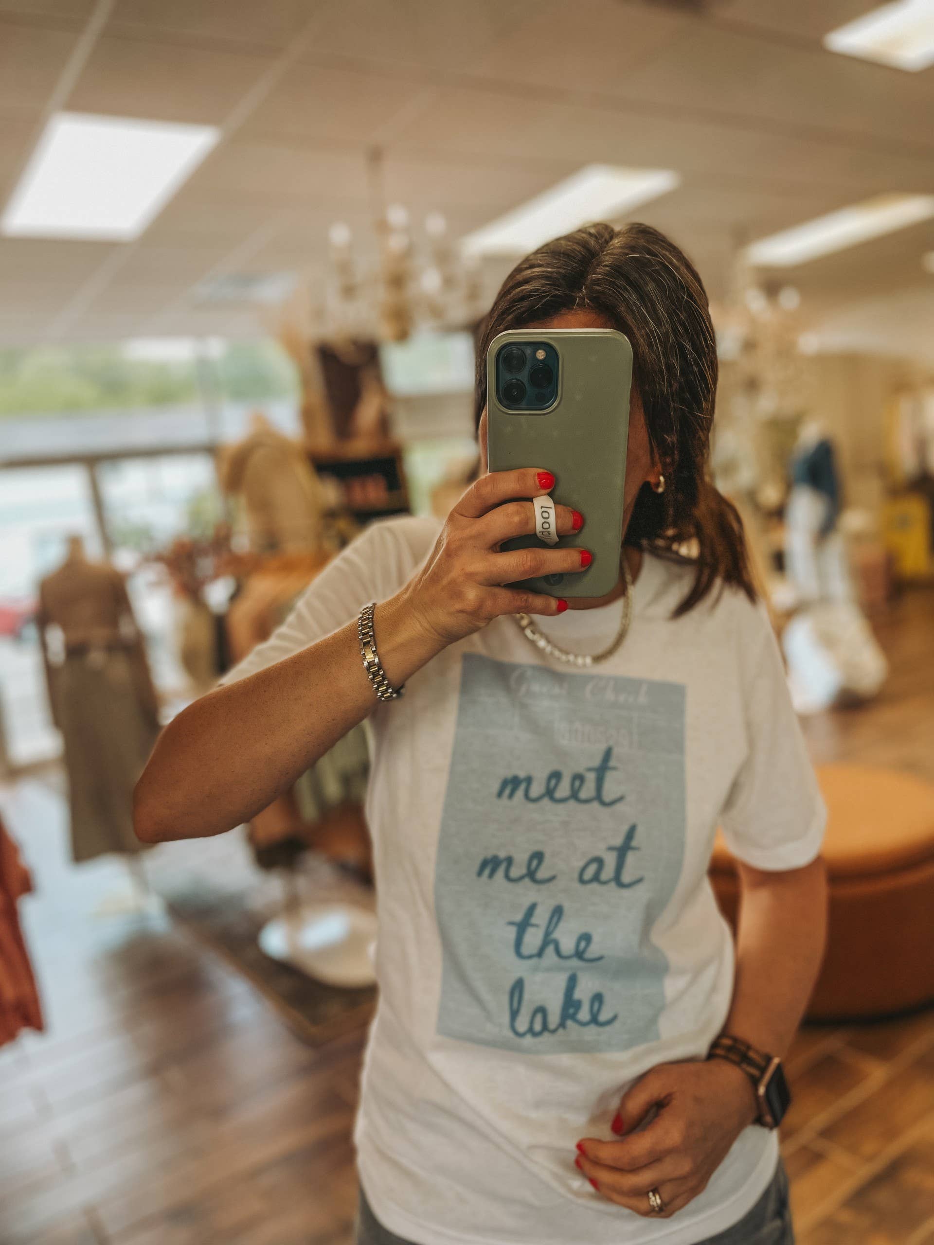 Meet Me At the Lake Guest Check Graphic Tee | Summer Tee Hoodie, Sweatshirt | PodTeesHub.com