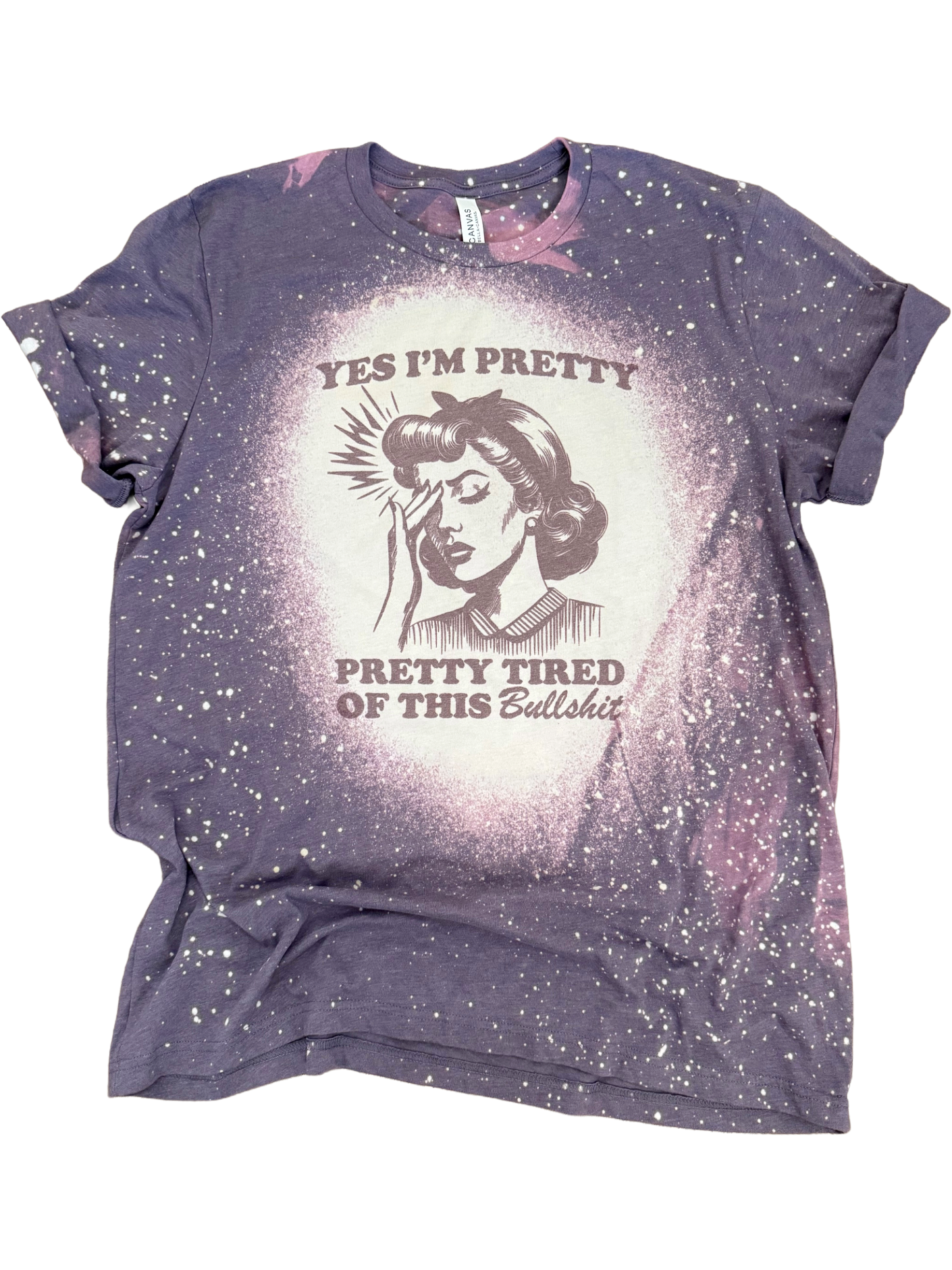 Pretty Tired of This Bullsh*T Bleached Tee Hoodie, Sweatshirt | PodTeesHub.com