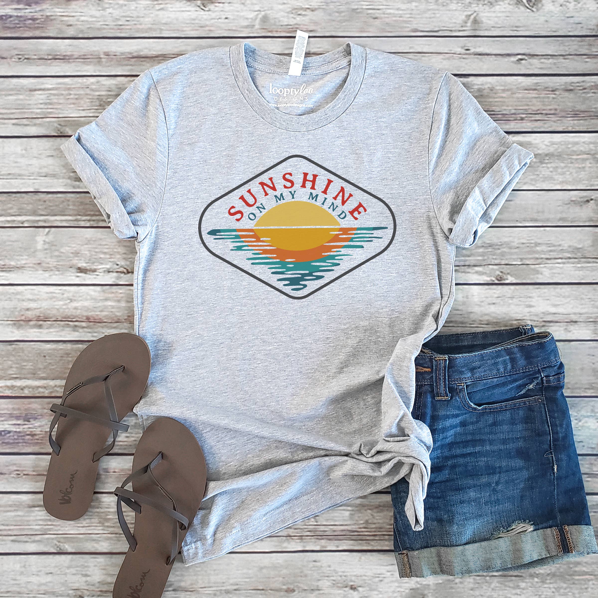 Sunshine On My Mind Tee | Summer | Sunset | Sizes XS-2XL Hoodie, Sweatshirt | PodTeesHub.com