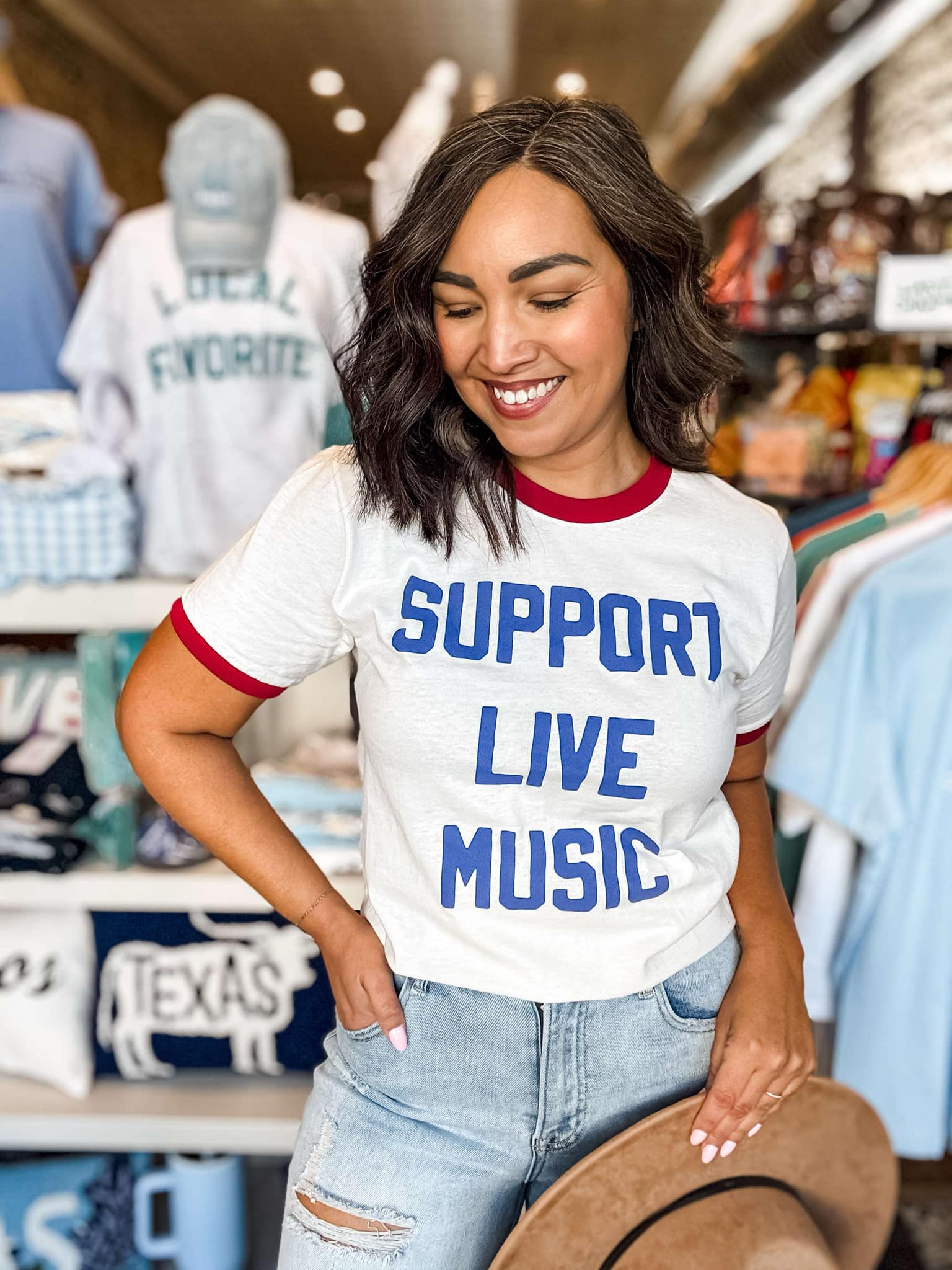 Support Live Music Vintage Ringer Shirt, Graphic Tee Hoodie, Sweatshirt | PodTeesHub.com