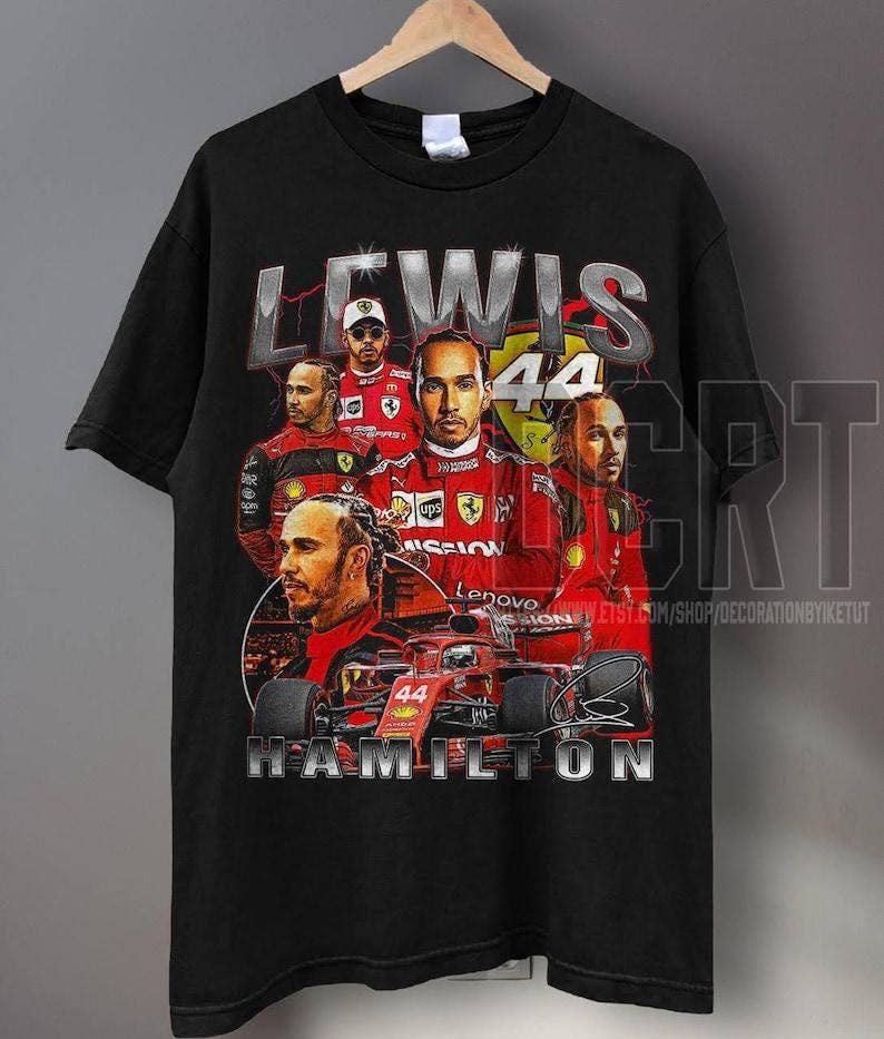 Lewis Hamilton Classic 90S Graphic Tee - Unisex Retro Shirt Hoodie, Sweatshirt | PodTeesHub.com