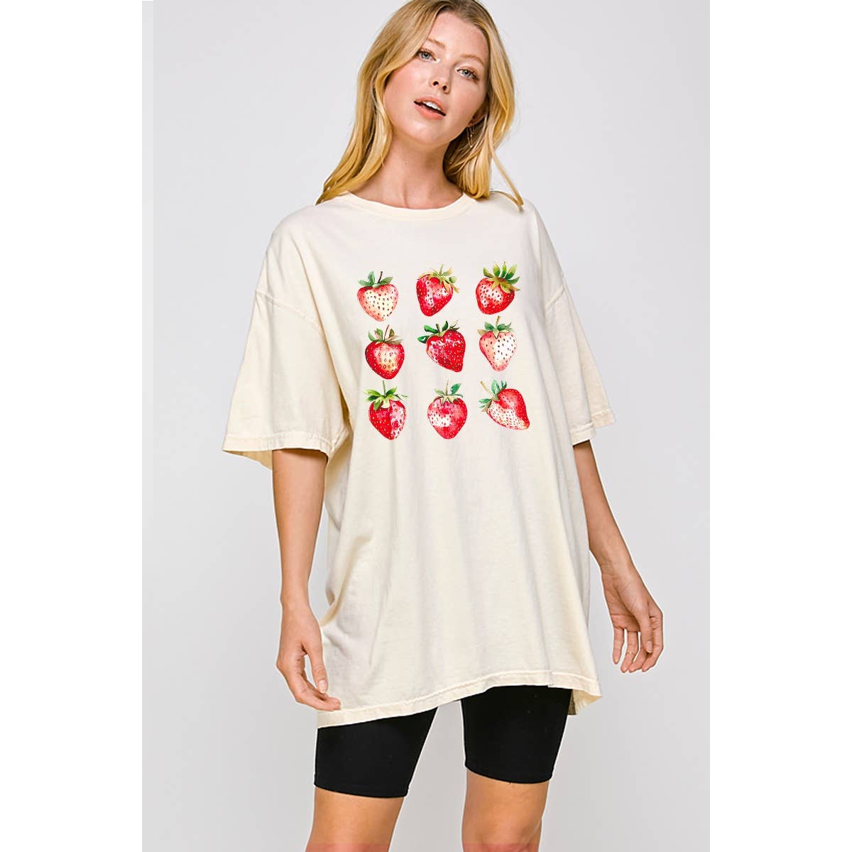 Strawberry  Graphic Oversized Tee Hoodie, Sweatshirt | PodTeesHub.com