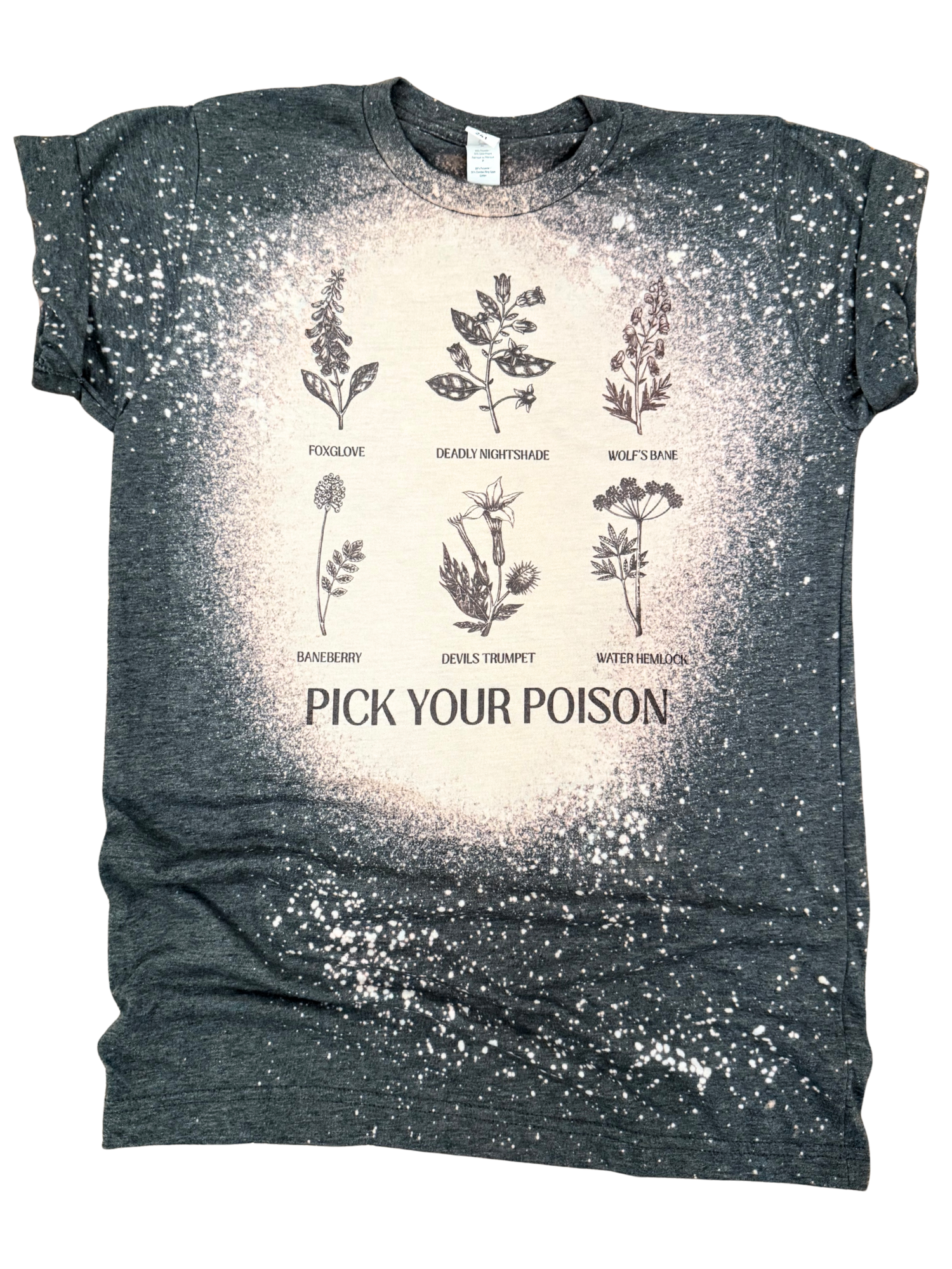 Pick Your Poison – Toxic Botanicals Signature Bleached Tee Hoodie, Sweatshirt | PodTeesHub.com