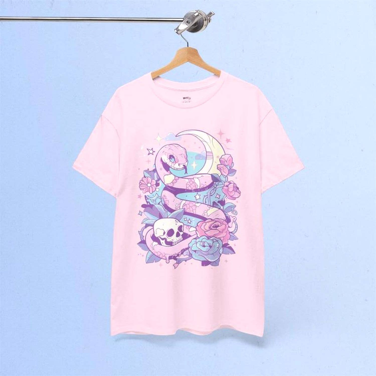 Pastel Goth Snake Skull T-Shirt Creepy Cute Kawaii Tee Gift Hoodie, Sweatshirt | PodTeesHub.com
