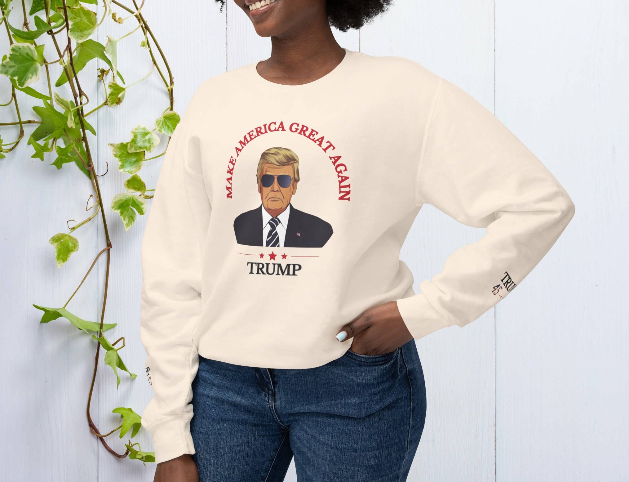 Trump 2024 Lightweight Crewneck - Republican Gift Sweatshirt T-Shirts, Hoodie | PodTeesHub.com