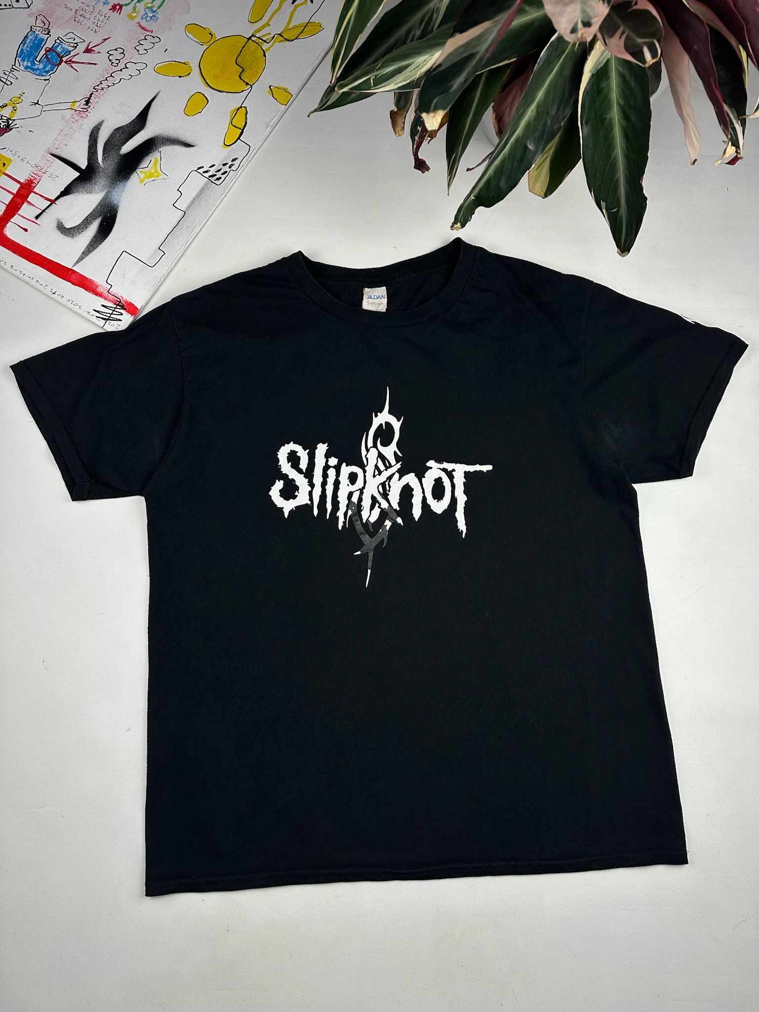 Band Tees Vintage Slipknot T Shirt Faded Black Distressed Band Tee Hoodie, Sweatshirt | PodTeesHub.com