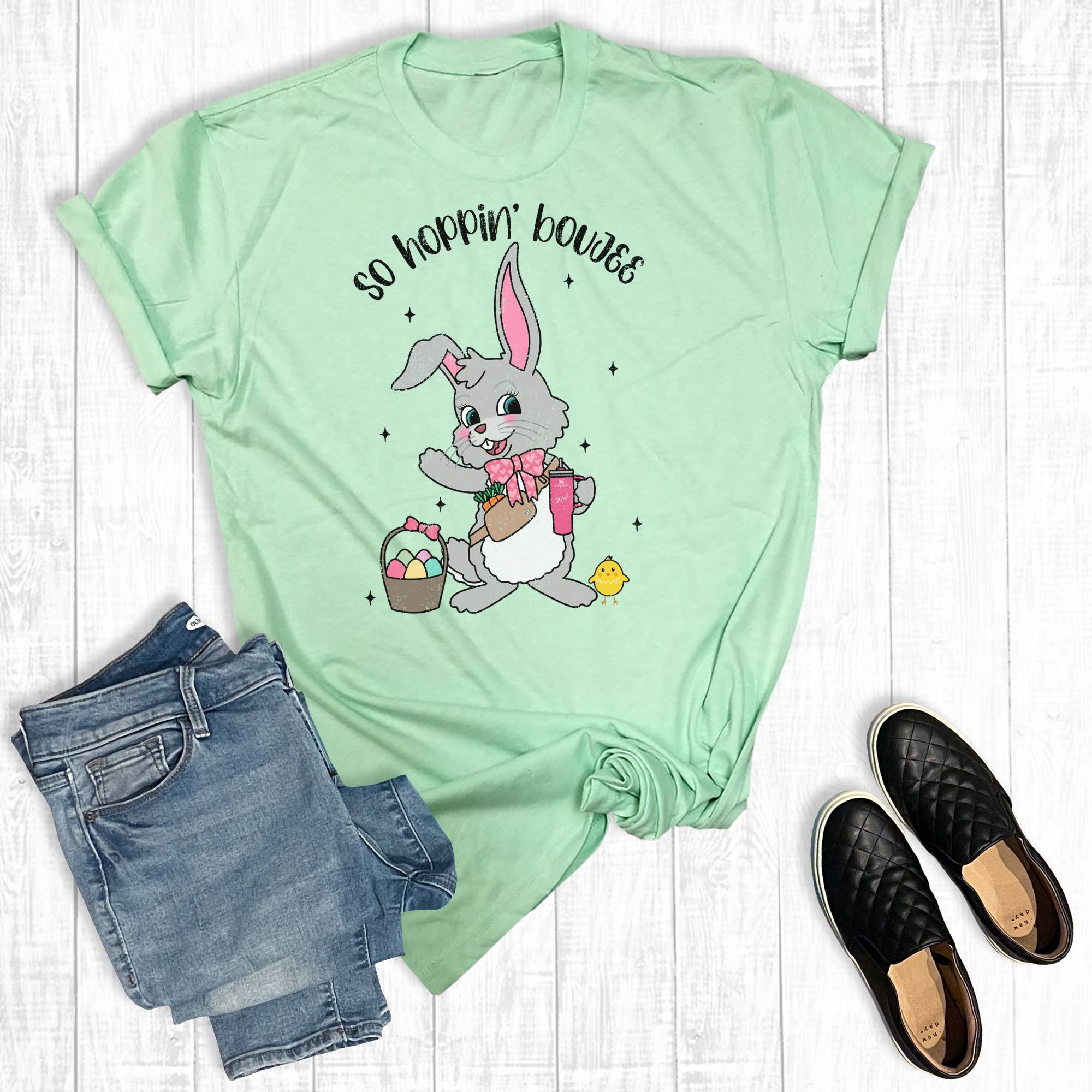 Easter So Hoppin' Boujee Graphic Tee Hoodie, Sweatshirt | PodTeesHub.com