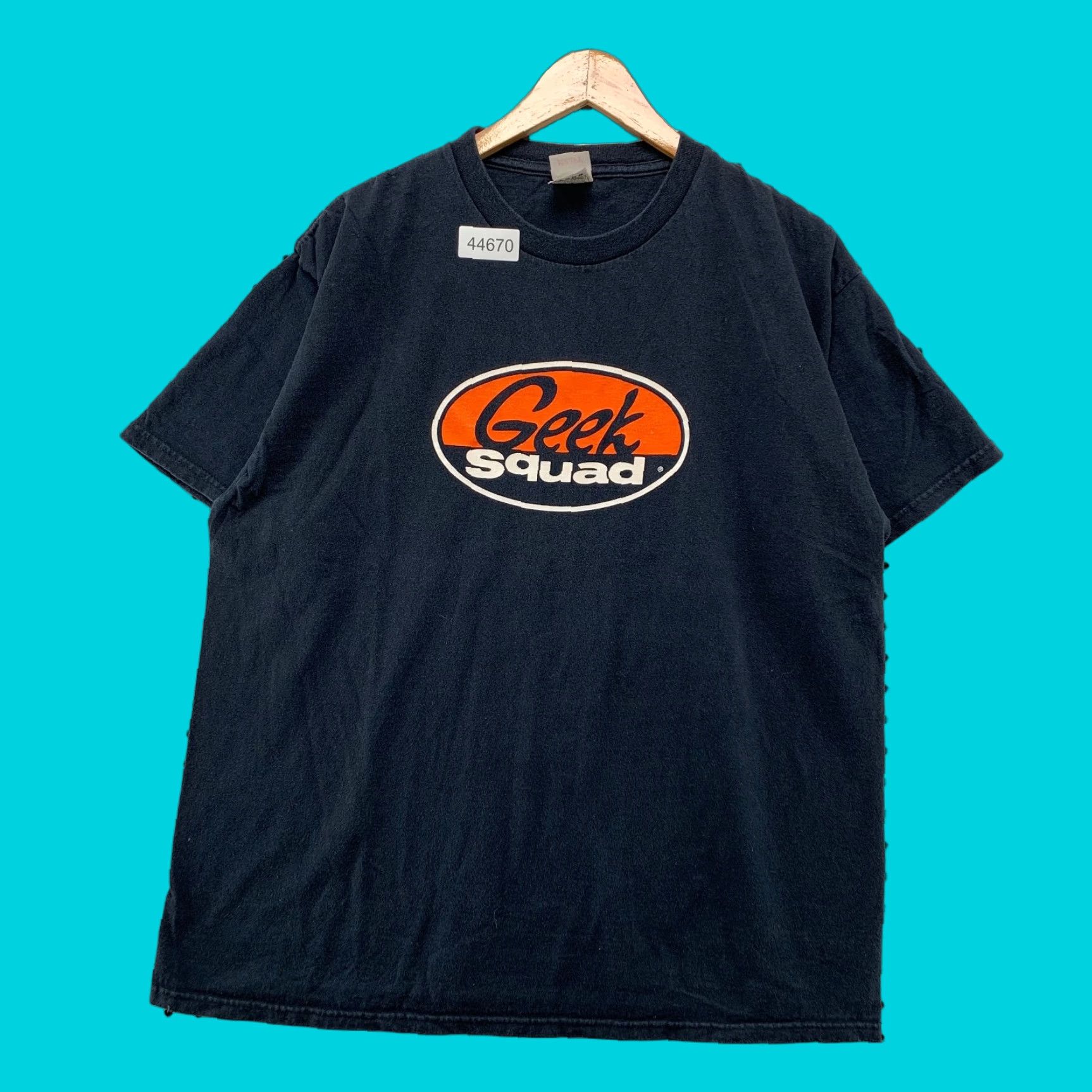 Fruit Of The Loom Vintage Geek Squad Shirt Mens Xl Black Cyber Punk Best Buy Short Sleeve Employee M Hoodie, Sweatshirt