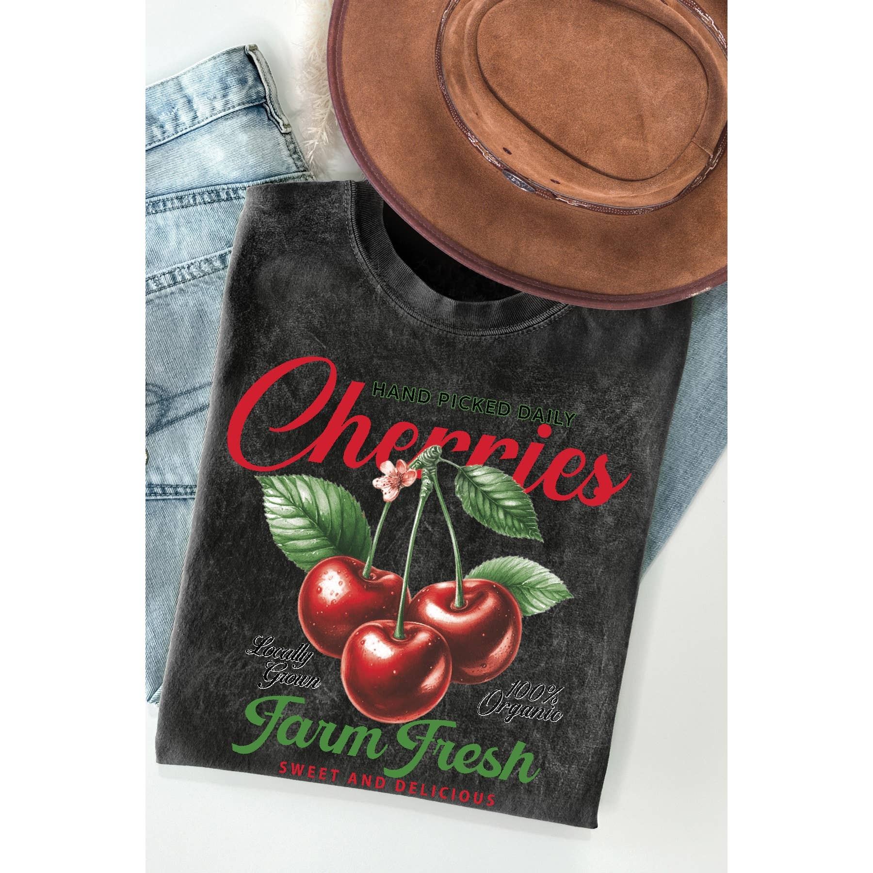 Farm Fresh Cherries - Mineral Wash T Shirt Hoodie, Sweatshirt | PodTeesHub.com