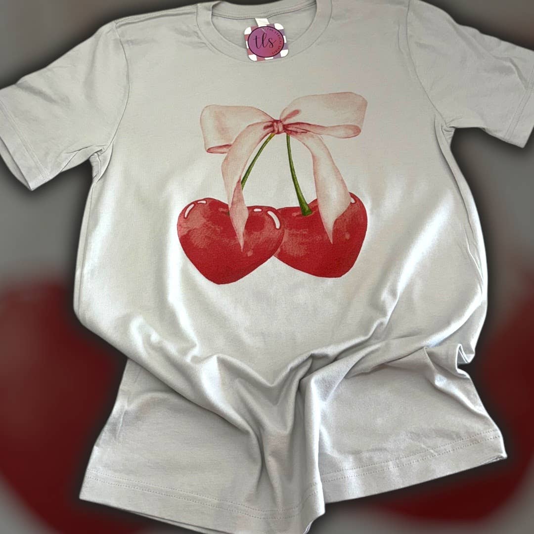 Heart Cherries Bow Valentine’S T-Shirt Hoodie, Sweatshirt | PodTeesHub.com