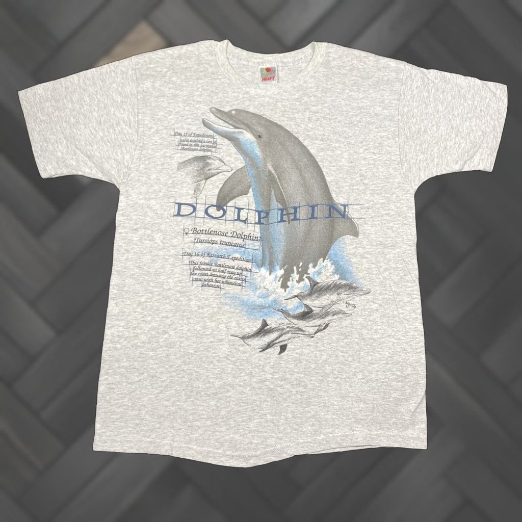 Vintage 90s Dolphin T Shirt Mens Xl Blue Animal Graphic Print Tee Shirt Men 90s Theme Hoodie, Sweatshirt | PodTeesHub.com