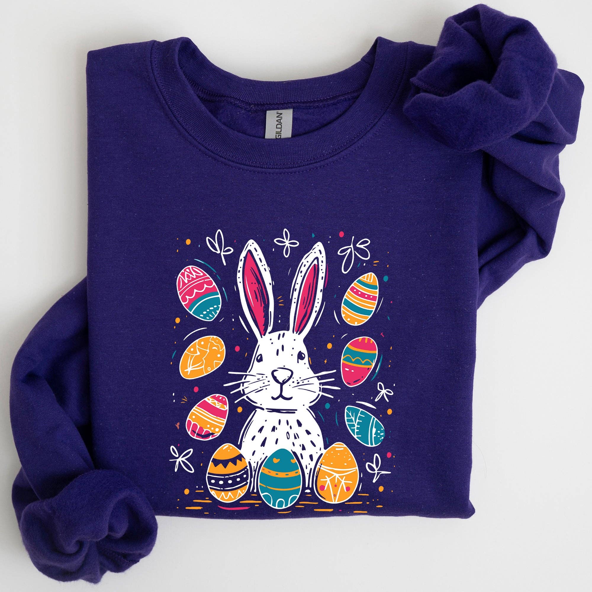 Retro Easter Bunny, Eggs, Cute Sweatshirt T-Shirts, Hoodie | PodTeesHub.com