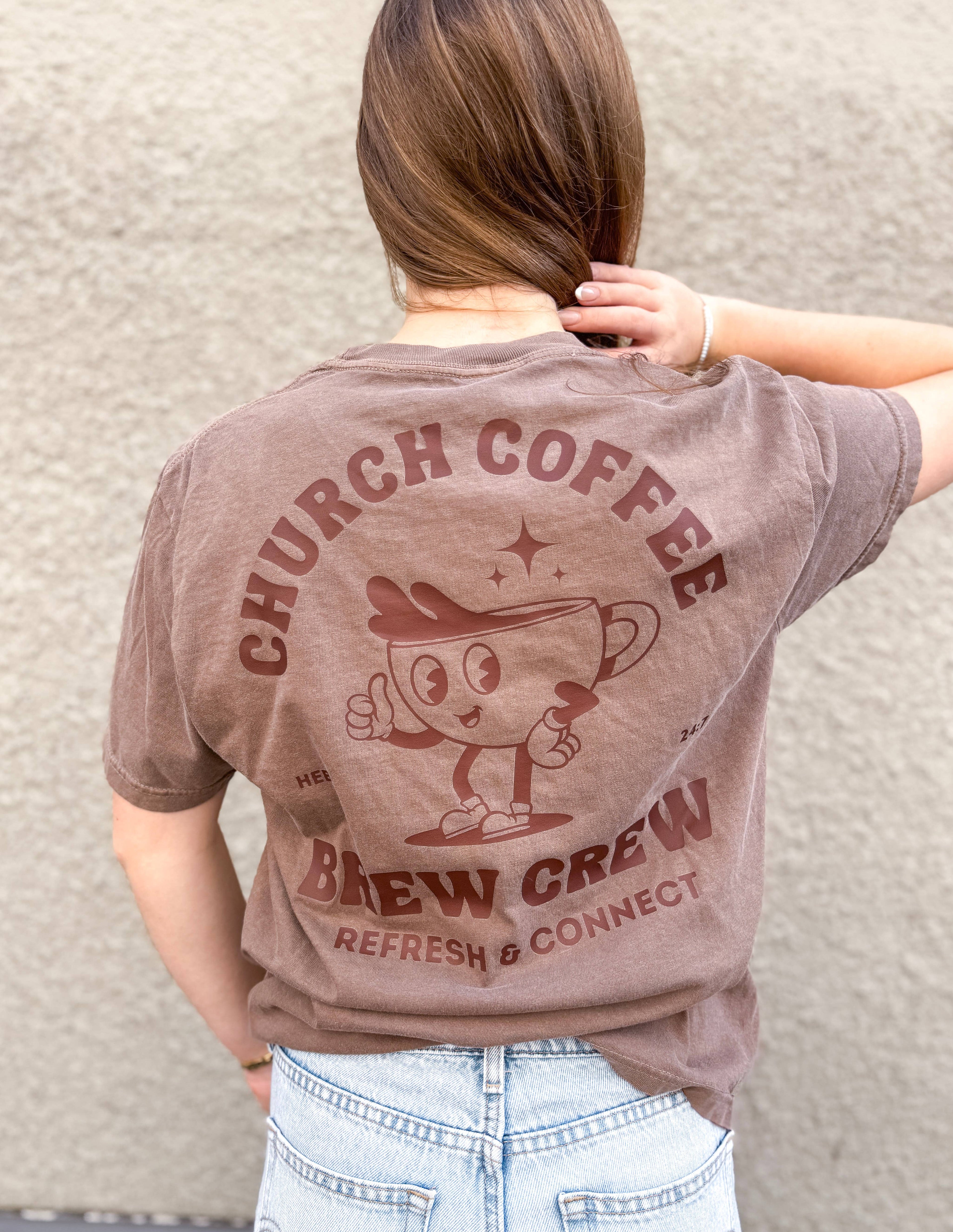 Christian Graphic T-Shirt Church Coffee Crew Retro Vibes Hoodie, Sweatshirt | PodTeesHub.com