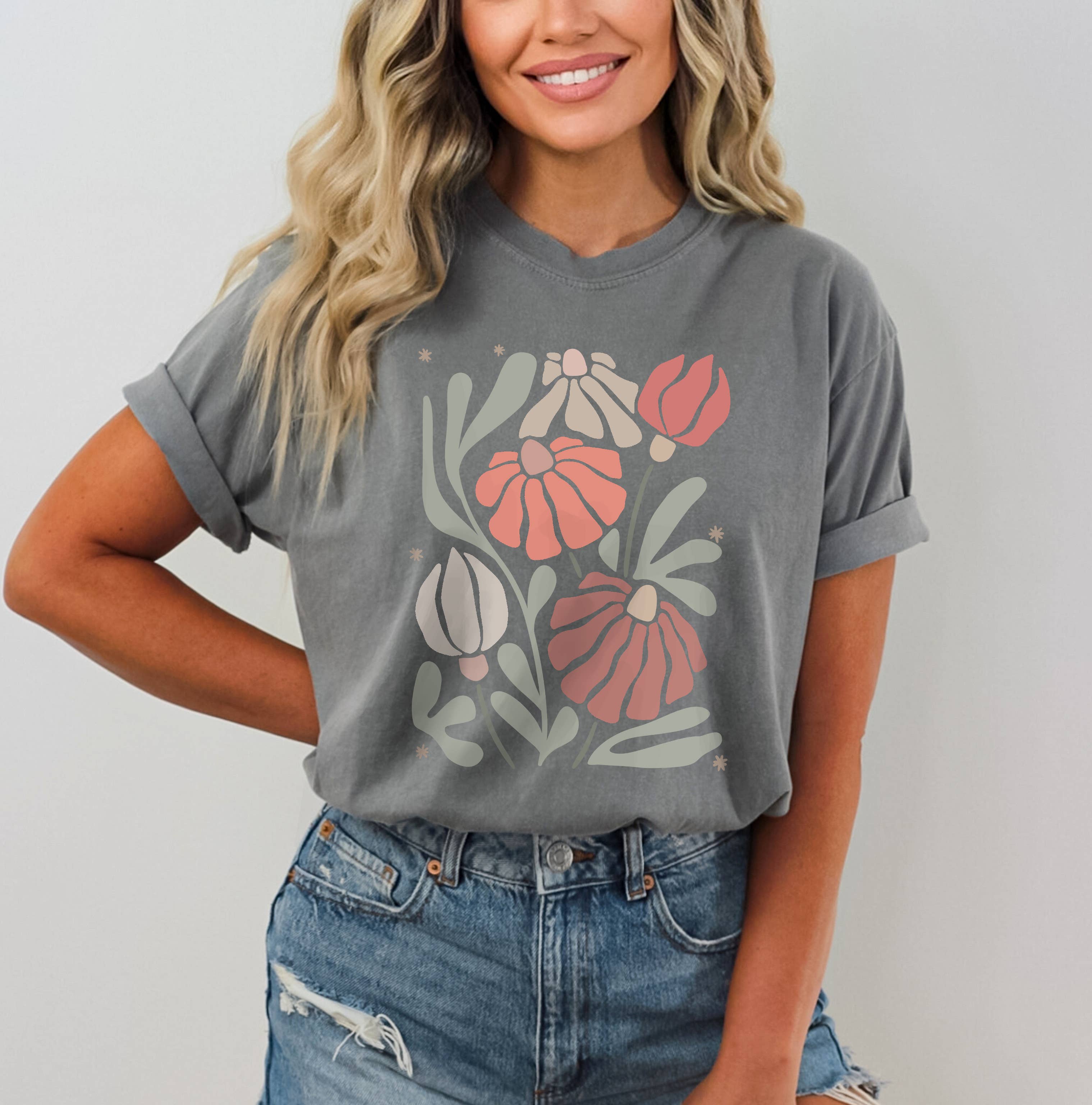 Coral Flowers Tee | Everyday | Floral | Sizes S-2XL Hoodie, Sweatshirt | PodTeesHub.com