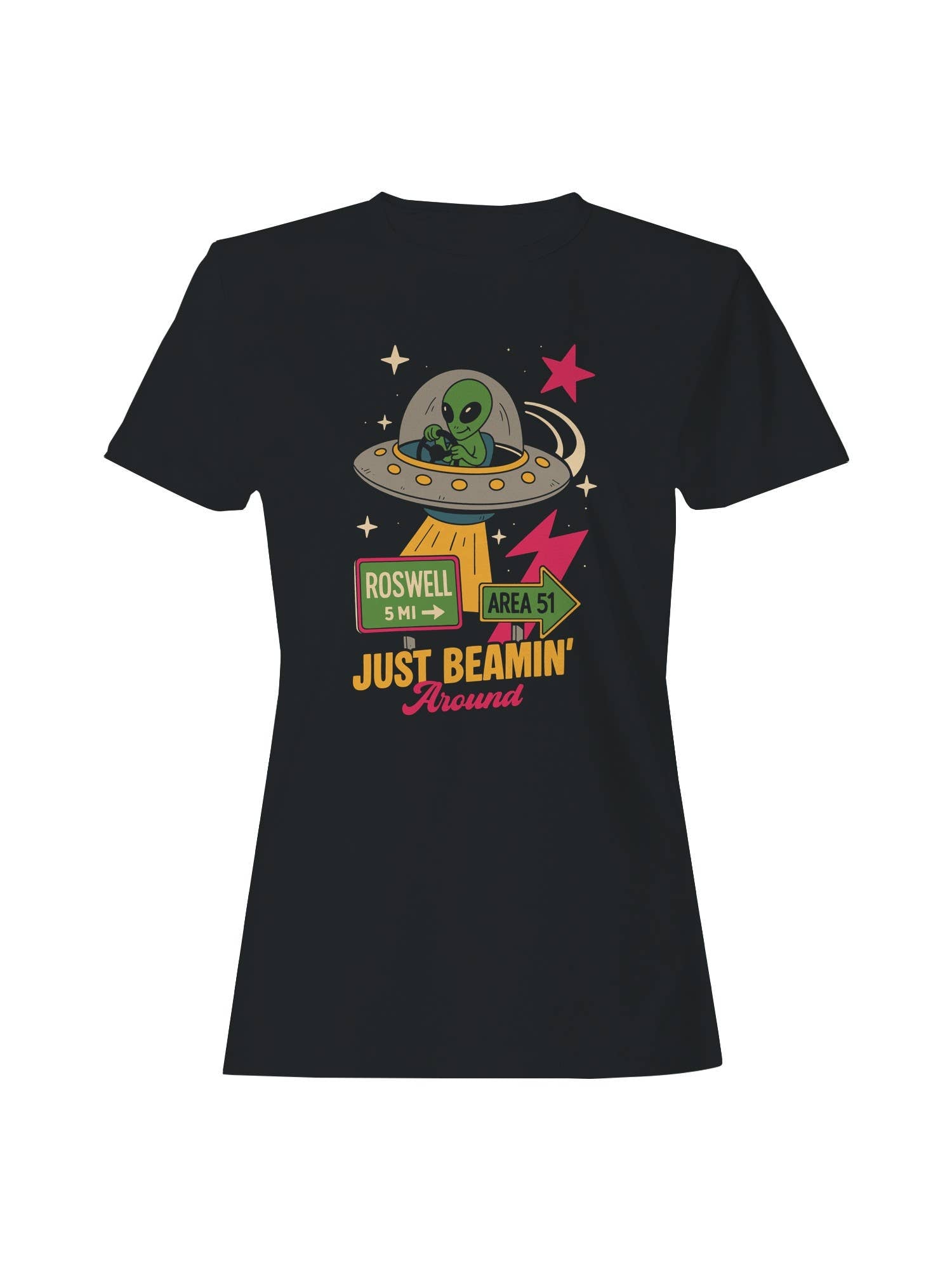 Alien Adventure: Just Beamin' Around Women's T-Shirt Hoodie, Sweatshirt | PodTeesHub.com