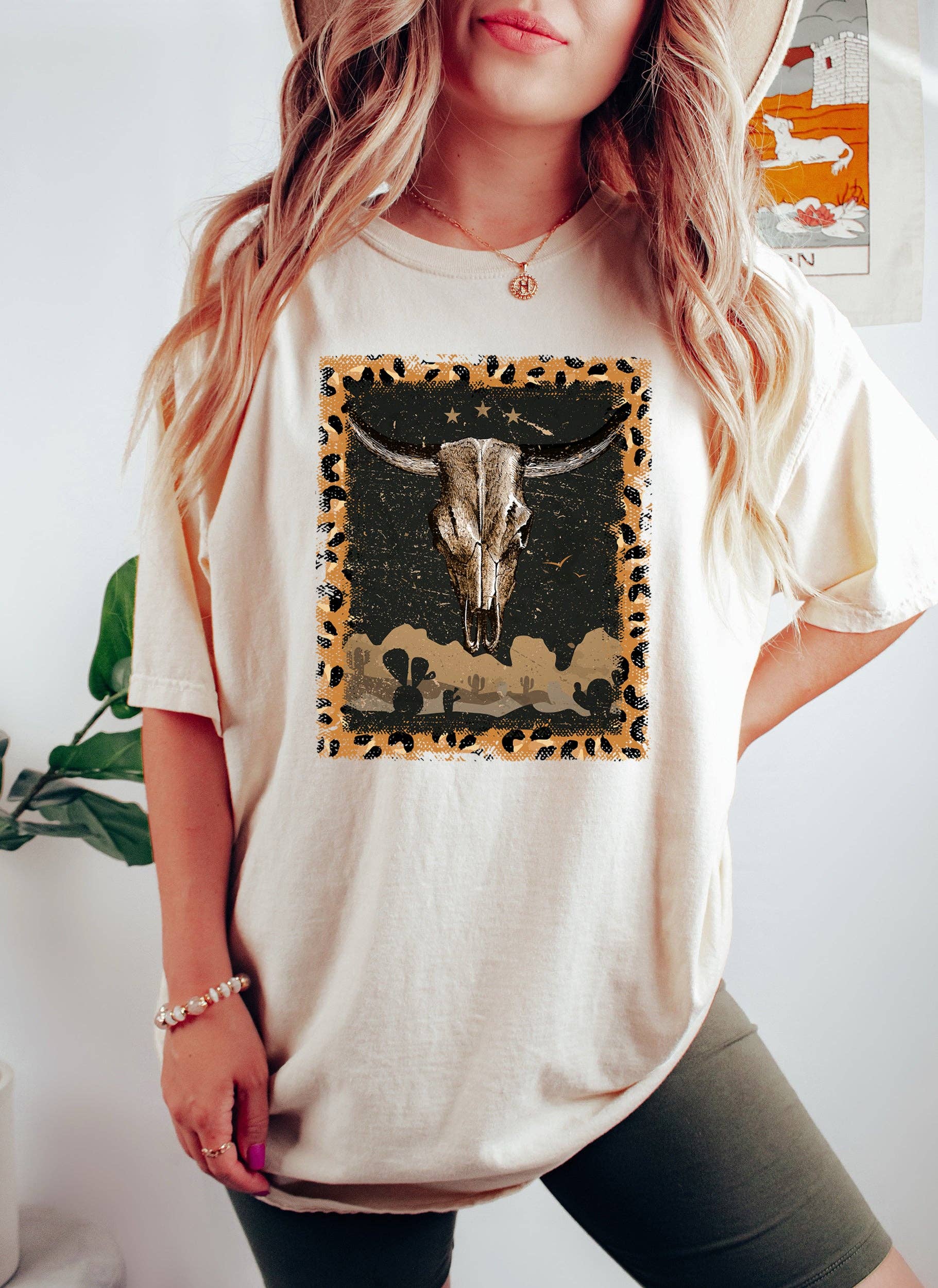 Western Desert with Leopard Print Vintage T-Shirt Hoodie, Sweatshirt | PodTeesHub.com