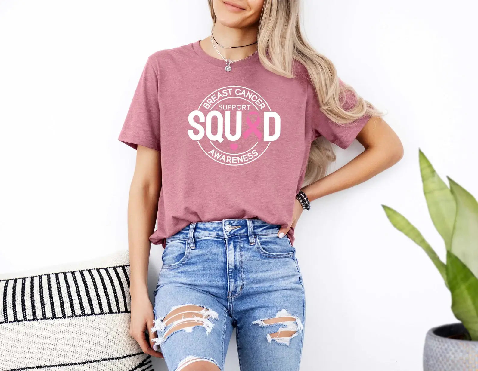 Breast Cancer Support Squad Awareness T-Shirt Hoodie, Sweatshirt | PodTeesHub.com