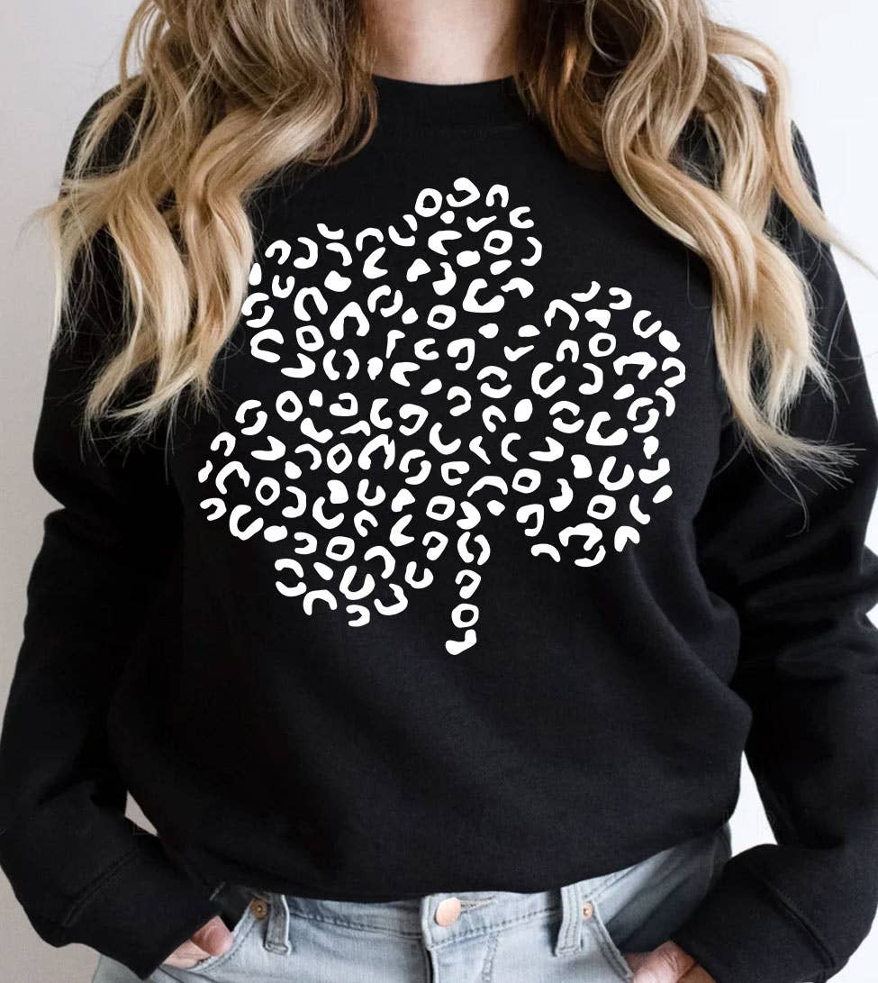 Leopard Shamrock - St. Patrick's Day Luck Clover Sweatshirt T-Shirts, Hoodie | PodTeesHub.com