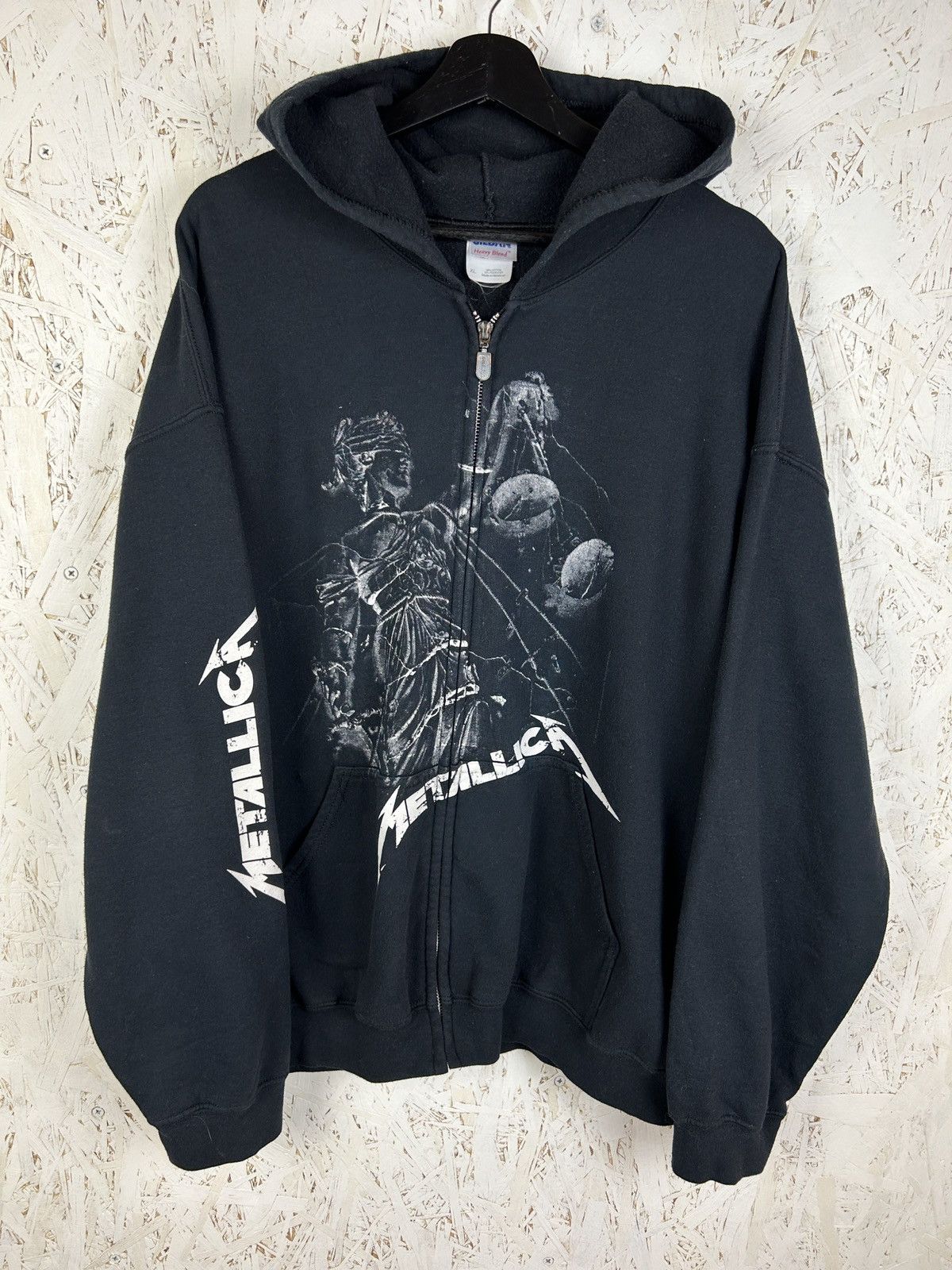 Band Tees 00s Metallica 2007 And Justice For All Metal Zip Hoodie Xl Sweatshirt | PodTeesHub.com
