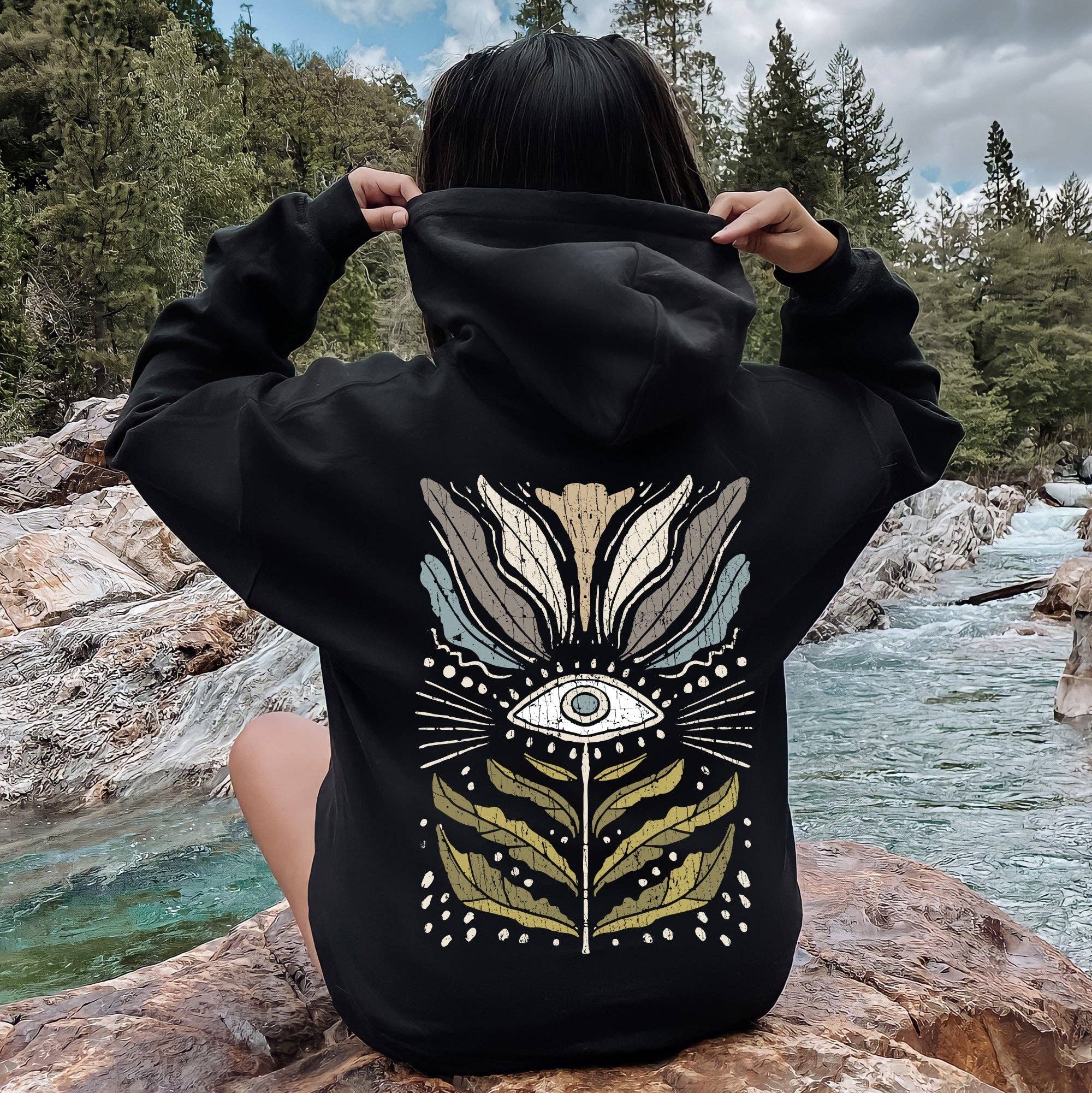 Mystical Floral Vintage Hoodie T-Shirts, Sweatshirt | PodTeesHub.com