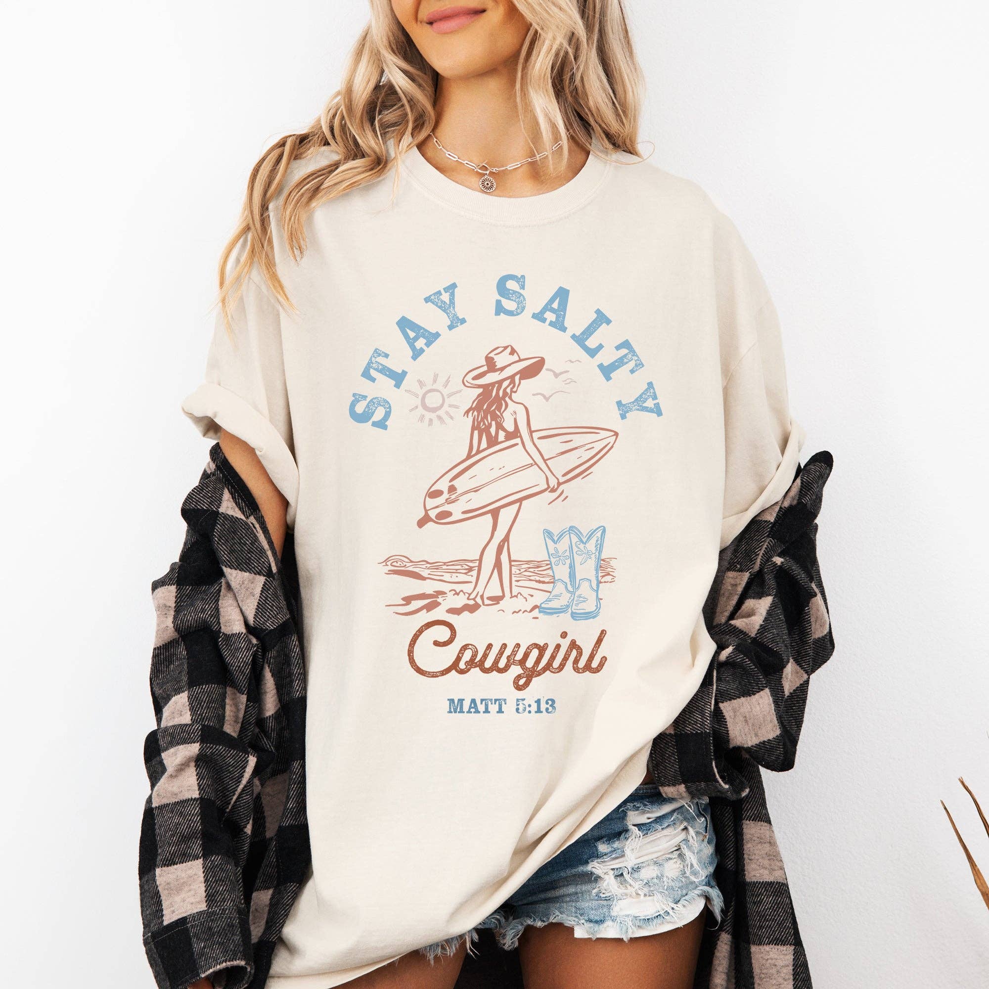 Stay Salty Cowgirl, Matthew, Faith Beach, Summer T-Shirt Hoodie, Sweatshirt | PodTeesHub.com