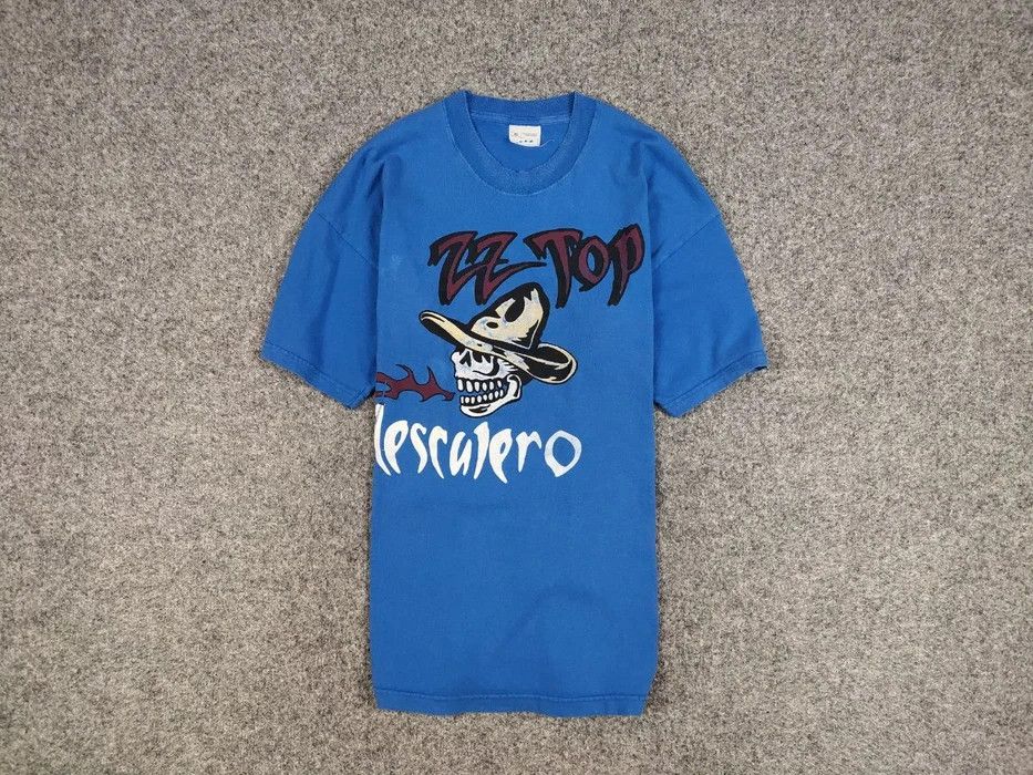 Vintage 90 S Zz Top Mescalero Blue Tee Band Rock T Shirt Hoodie, Sweatshirt | PodTeesHub.com