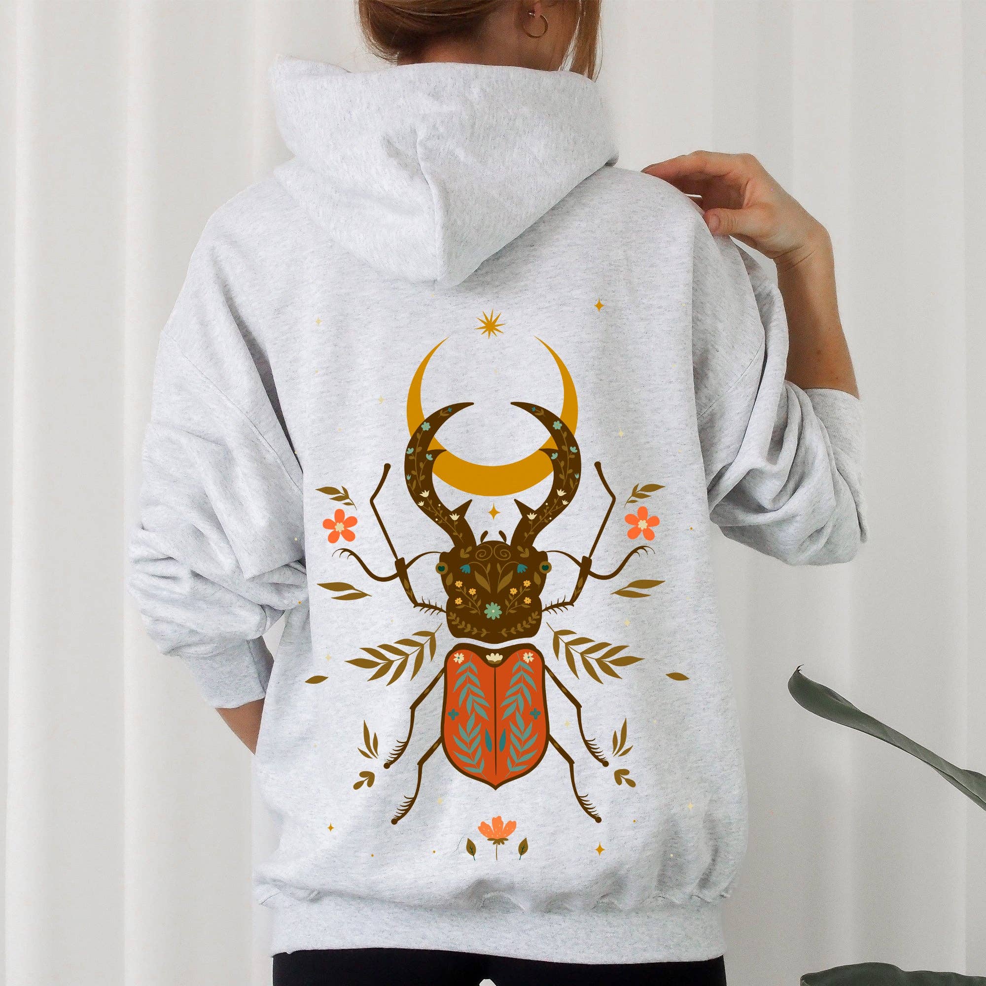 Mystical Animal, Fern, Botanical Floral Hoodie T-Shirts, Sweatshirt | PodTeesHub.com