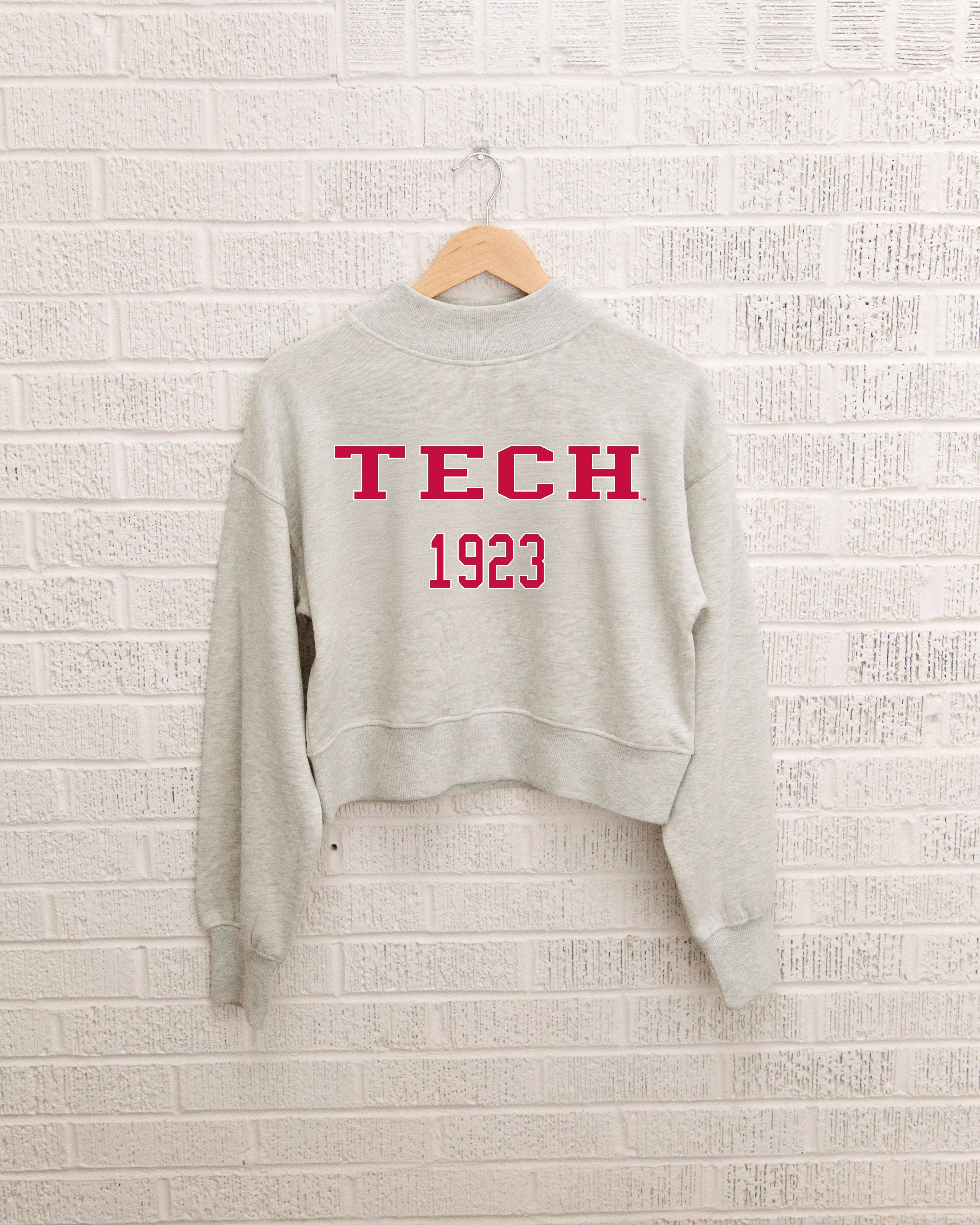 Texas Tech College Block Puff Ink Gray Mock Neck Sweatshirt T-Shirts, Hoodie | PodTeesHub.com