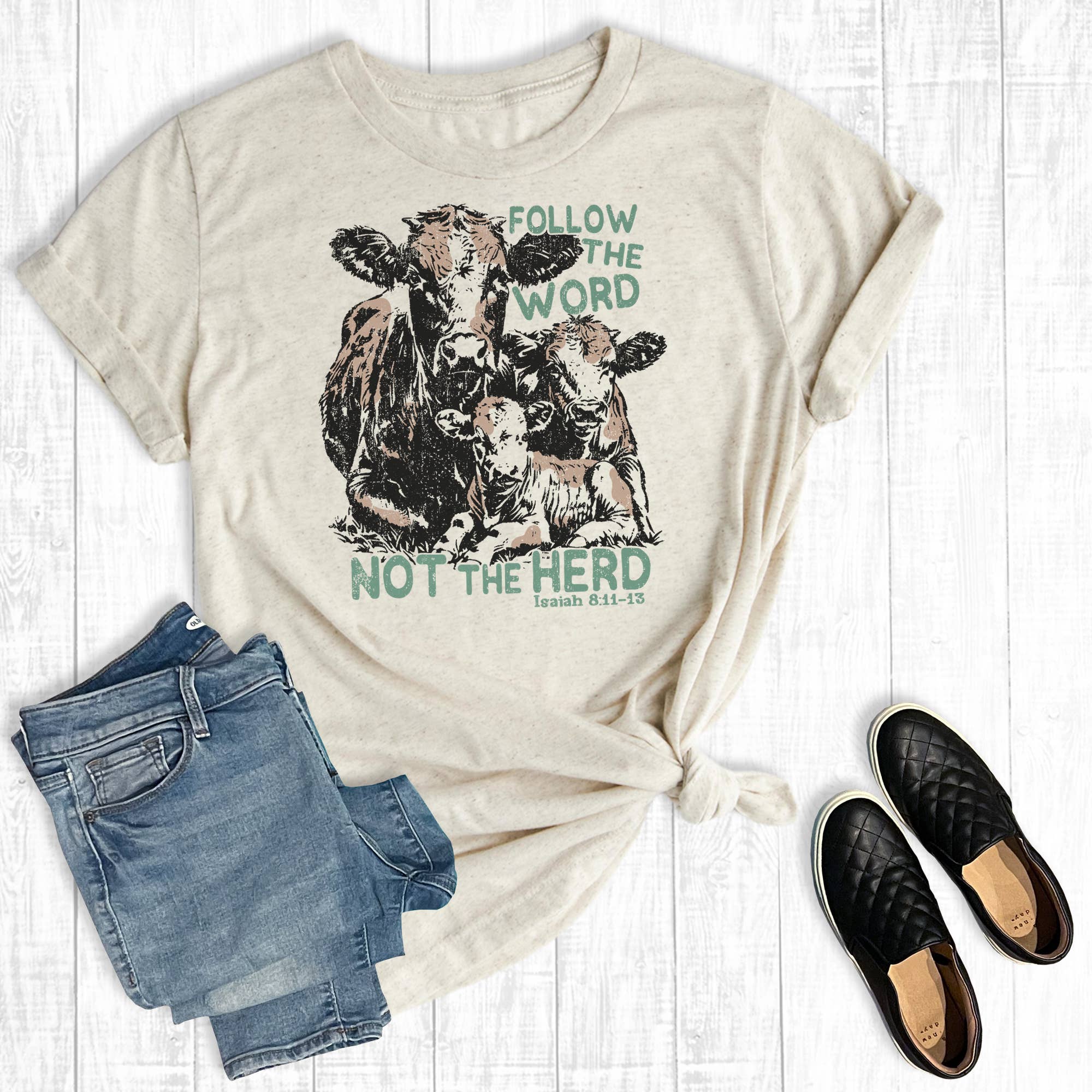 Faith Follow the Word Not the Herd Graphic Tee Hoodie, Sweatshirt | PodTeesHub.com
