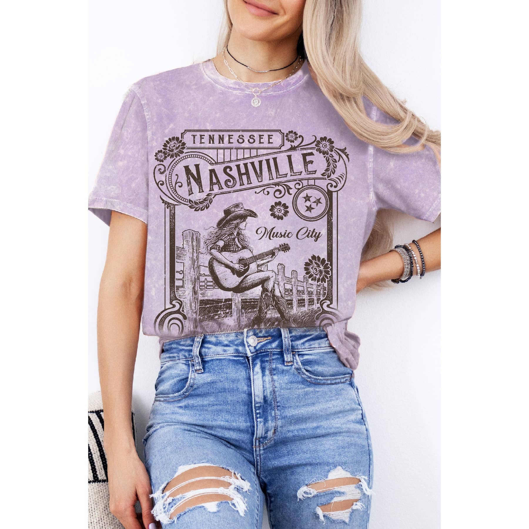 Tennessee Nashville  - Mineral Wash T Shirt Hoodie, Sweatshirt | PodTeesHub.com