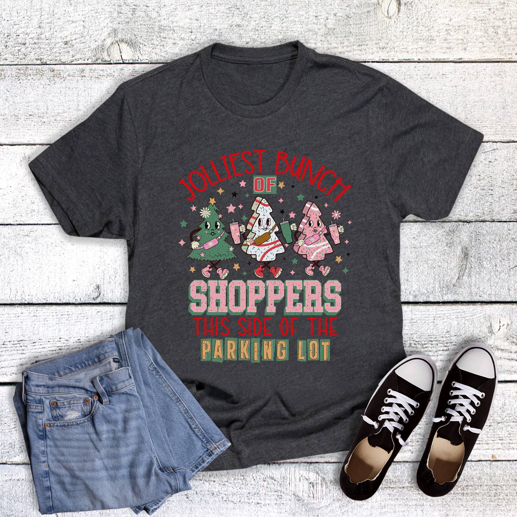 Christmas Jolliest Bunch of Shoppers Graphic Tee Hoodie, Sweatshirt | PodTeesHub.com