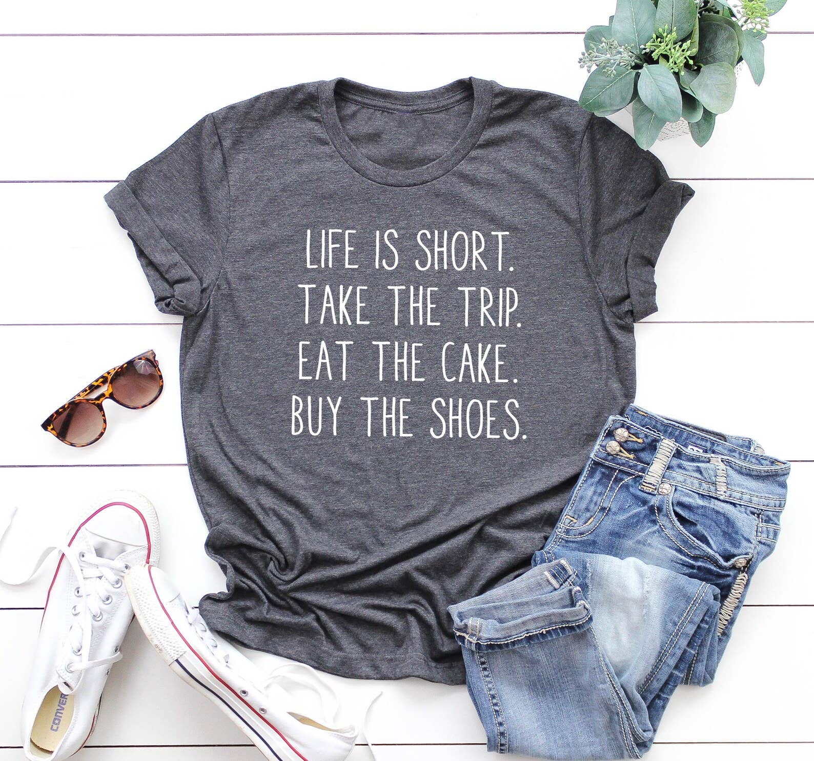 Life Is Short Take the Trip Eat the Cake T-Shirt Hoodie, Sweatshirt | PodTeesHub.com