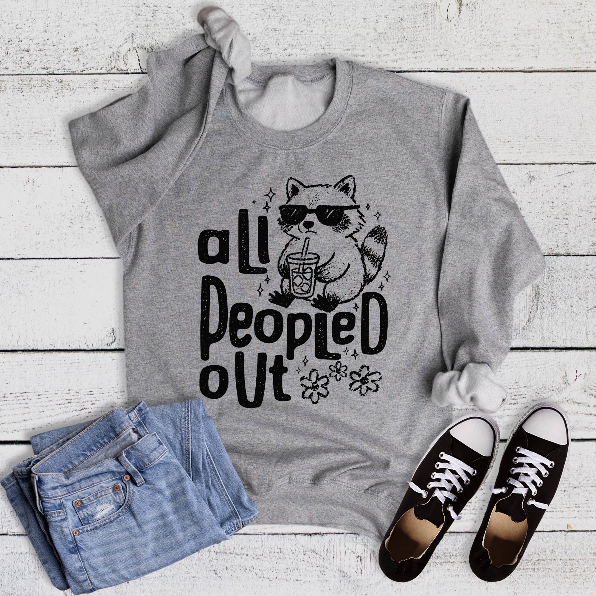 Funny All Peopled Out Sweatshirt T-Shirts, Hoodie | PodTeesHub.com