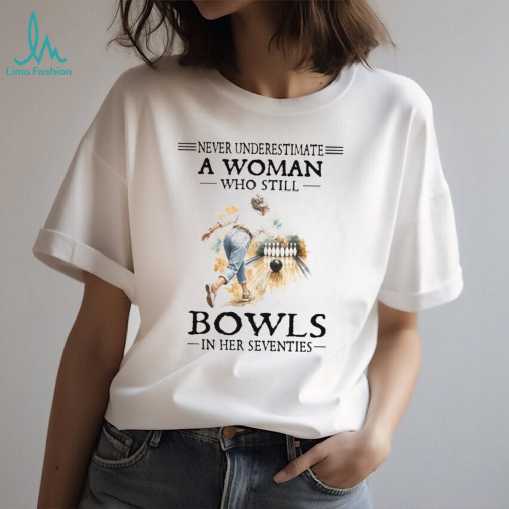 70s Bowling Woman Active Senior Bowler T Shirt