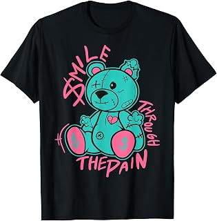 Ultra Pink Teal Aqua Black Graphic Match T-Shirt