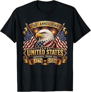 250th Anniversary Eagle 250 Years Freedom USA 4th of July T-Shirt