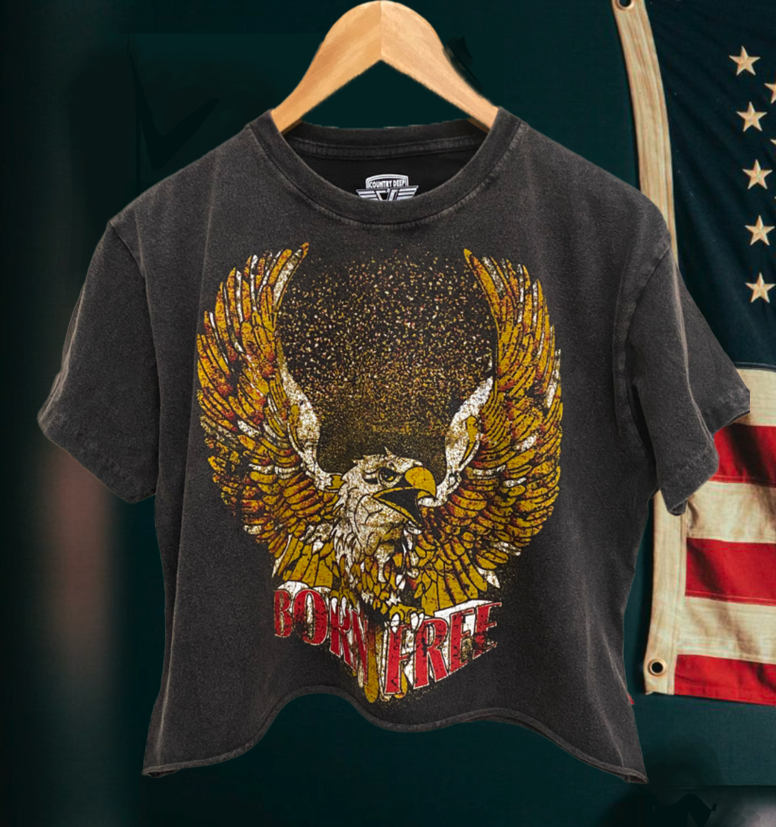 Born Free Relaxed Cropped Acid Wash T-Shirt Hoodie, Sweatshirt | PodTeesHub.com