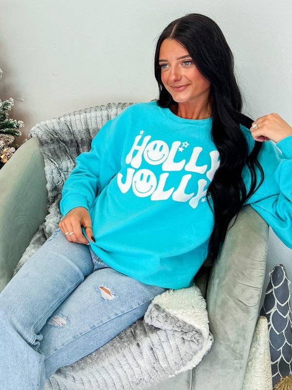 Holly Jolly Retro Wave Happy Puff Sweatshirt T-Shirts, Hoodie | PodTeesHub.com
