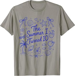 The Summer I Turned 10 Tropical Beach Birthday T-Shirt