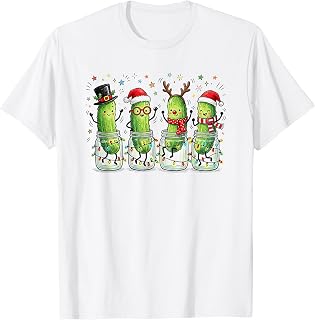 Cute Dancing Pickle Christmas Funny Festive Dill Lover T-Shirt