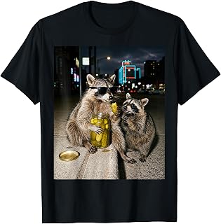 Funny Raccoons Eating Pickles Raccoon Meme Men Women Kids T-Shirt