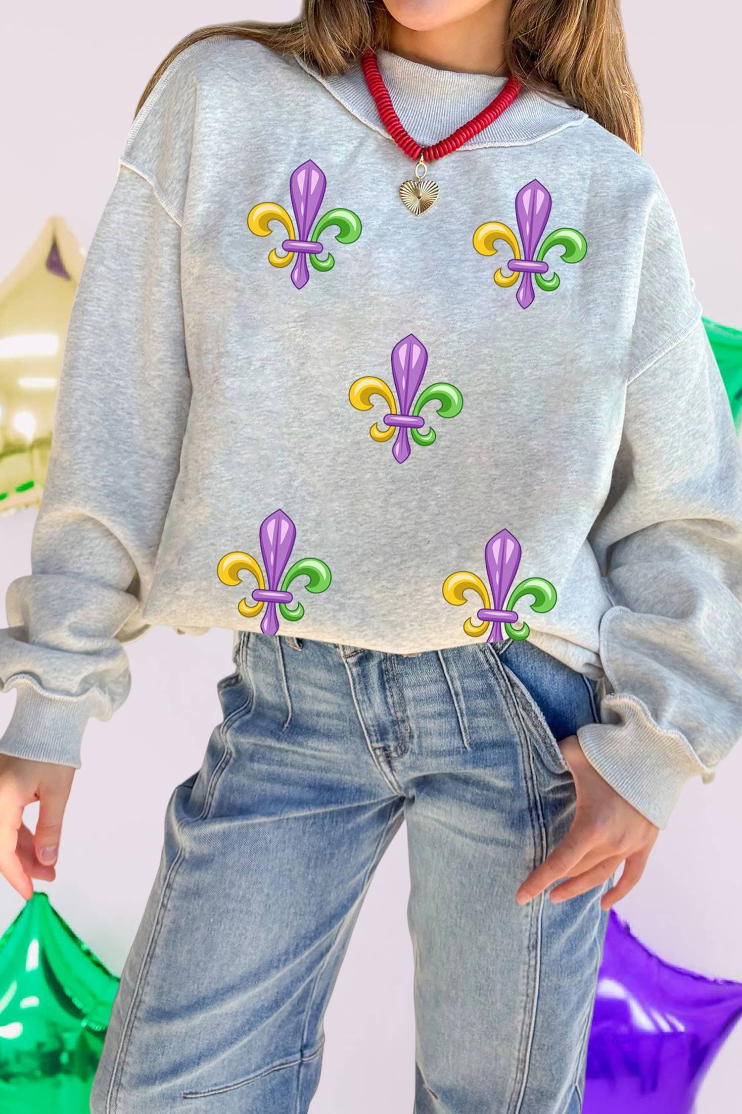 Mardi Gras Fleur De Lis Reversible 2-in-1 Sweatshirt (S-Xl) T-Shirts, Hoodie | PodTeesHub.com