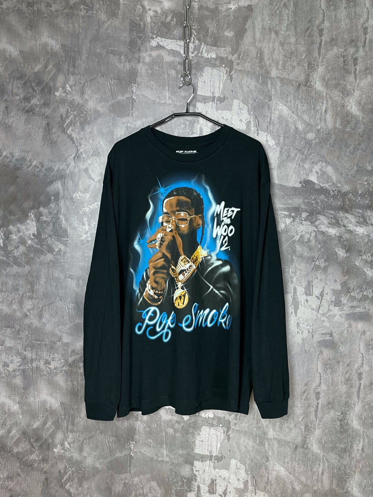 Vintage Pop Smoke Print All Over Me Logo Long Sleeve T Shirt Hoodie, Sweatshirt | PodTeesHub.com