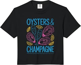 Oysters and Champagne Celebration Foodie Gastronomy Comfort Colors Crop Top