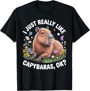 Funny Capybara Art for Men Women Kids Capybara Lover T-Shirt