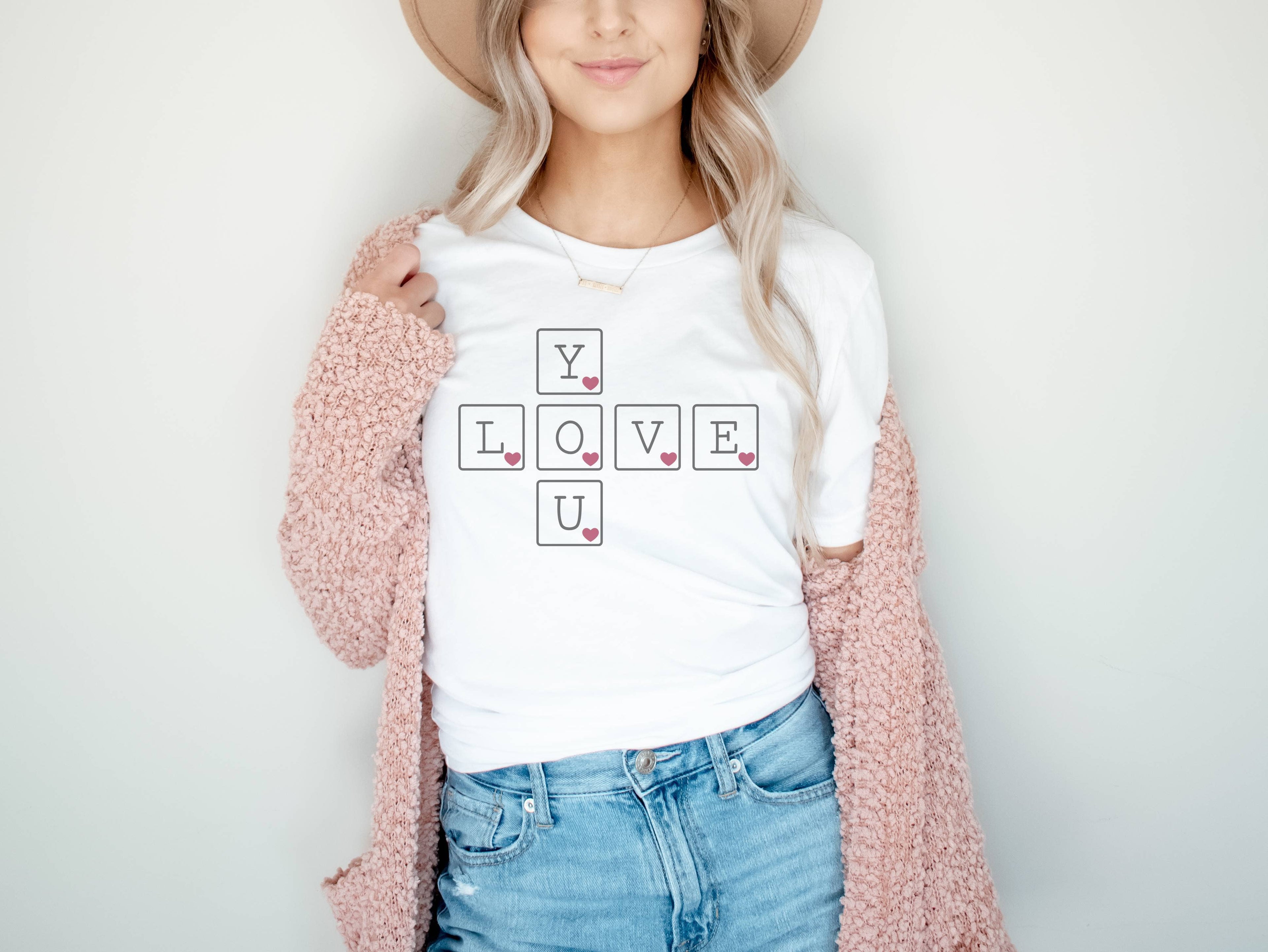 Love You Tiles | Valentines Day Graphic Tee Hoodie, Sweatshirt | PodTeesHub.com