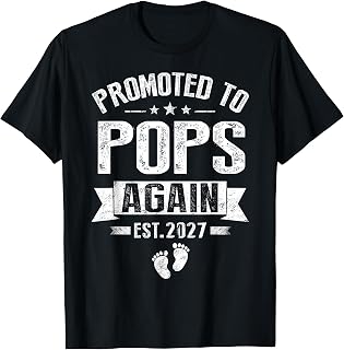 Promoted to Pops Again Est 2027 Announcement T-Shirt